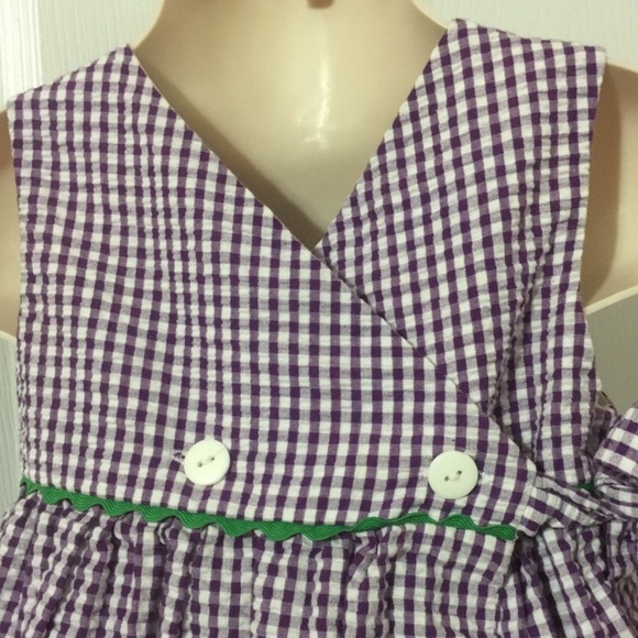 Samara Girls Seersucker Dress & matching bloomers - Picture 4 of 7
